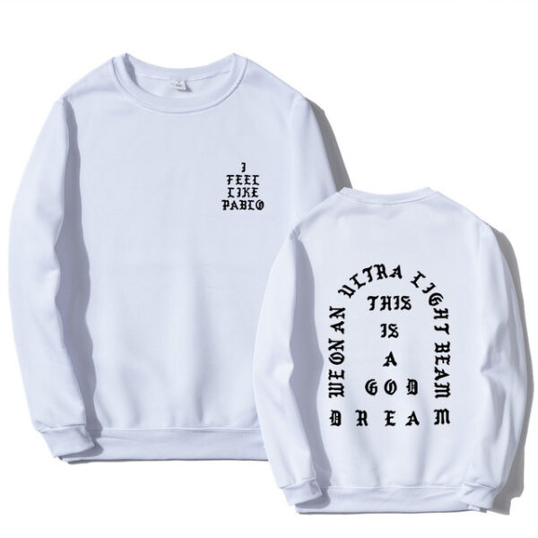 Kanye West Pablo Fashion I Feel Like Paul Letter Print Street Sweatshirt