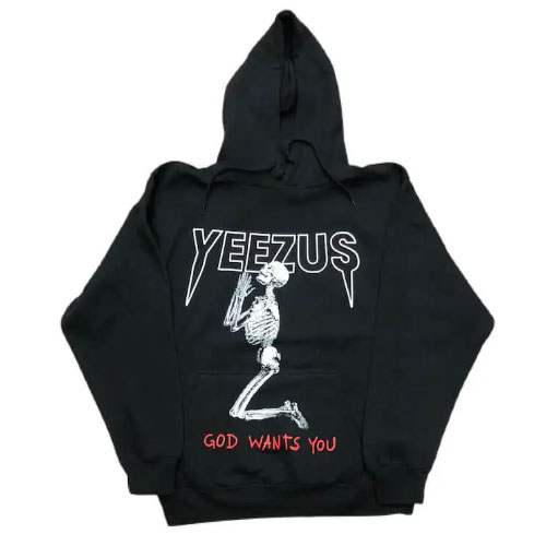 Yeezus God Wants You Tour Praying Skeleton Skull Hoodie